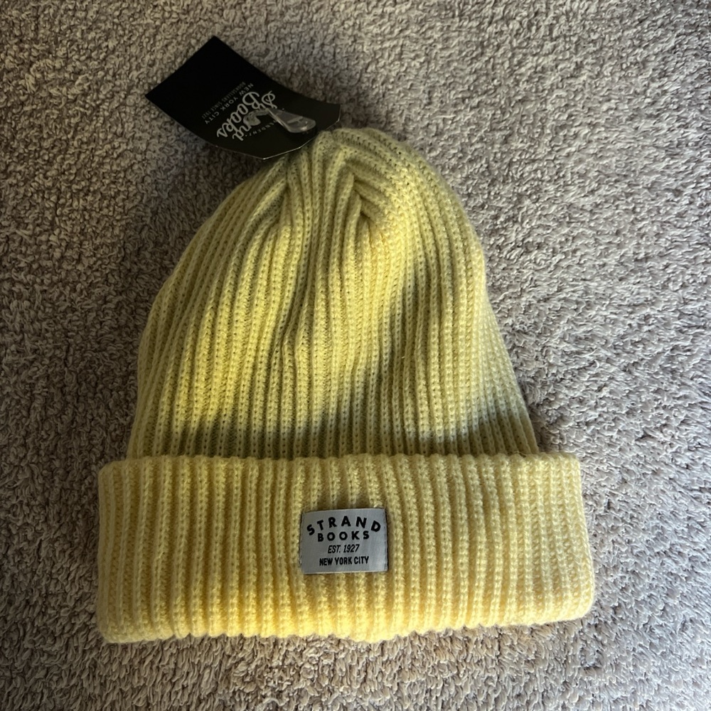 Strand Books Yellow Knit Beanie